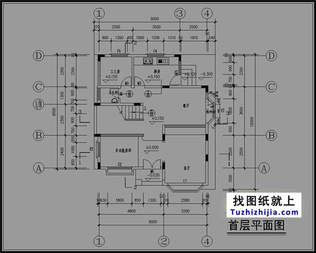 小戶型三層別墅設計圖紙,適合新農村自建