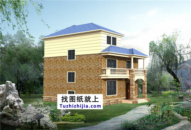 新農(nóng)村帶堂房三層房屋設(shè)計(jì)圖紙