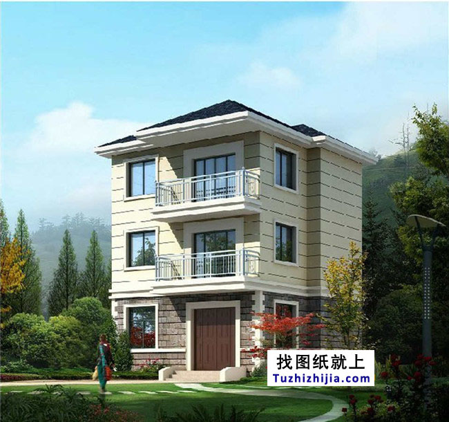 100平簡單三層房屋設計圖紙,新農村自建推薦圖紙