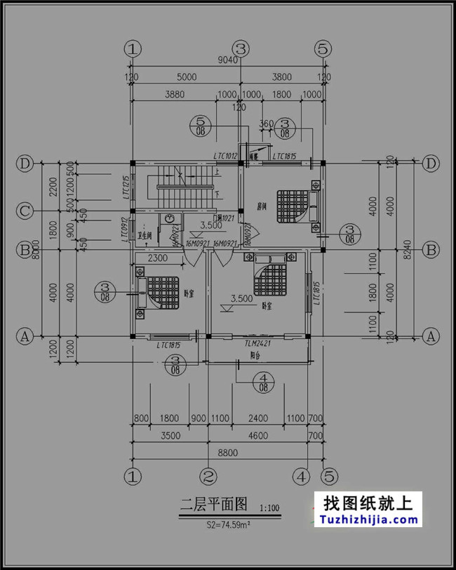 100平簡單三層房屋設計圖紙,新農村自建推薦圖紙