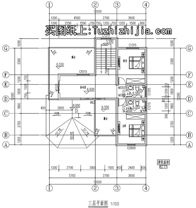 歐式風(fēng)格三層別墅建筑設(shè)計(jì)圖,復(fù)式樓中樓結(jié)構(gòu)