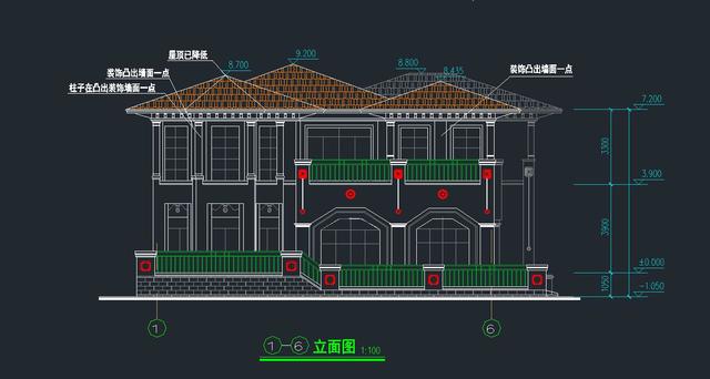 時尚歐式二層農村小別墅設計圖 雙車庫帶露臺造型大氣