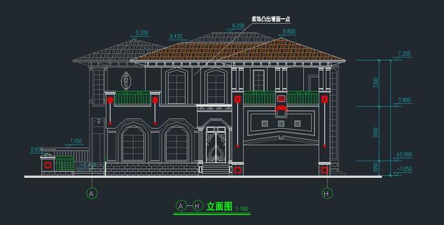 時尚歐式二層農村小別墅設計圖 雙車庫帶露臺造型大氣