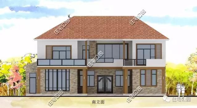 農村二層時尚別墅設計18X12米，外秀內實用、27萬建成