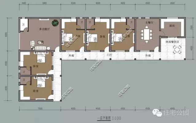 農村一層“L”型小別墅設計，比二三層的小洋樓還漂亮！