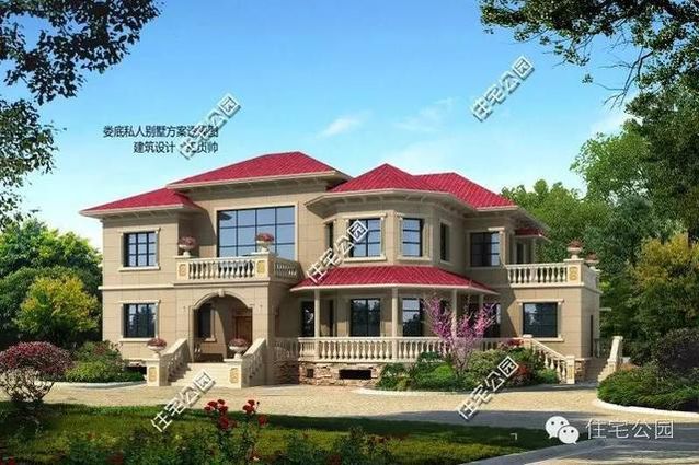 17X24米的農村別墅房子，兩種配色選哪個？