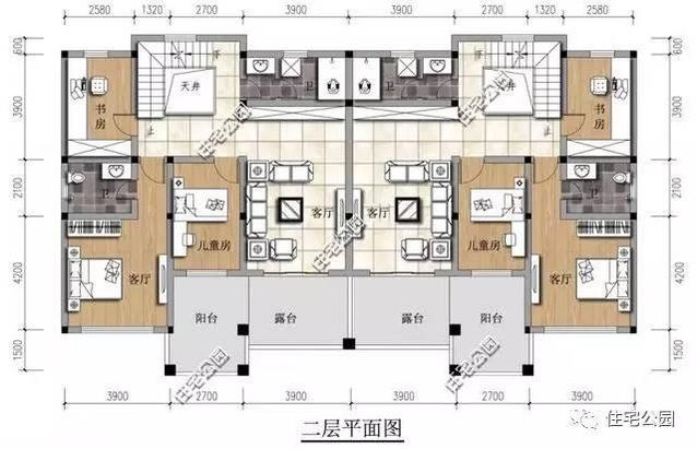 兄弟攜手建雙拼別墅10.5X12.3米，接地氣！