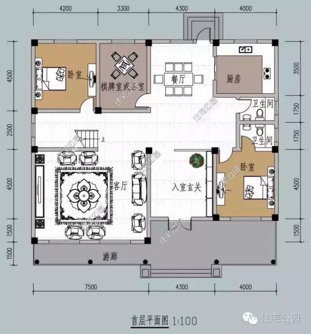 農村2層別墅設計，戶型方正、多臥室！