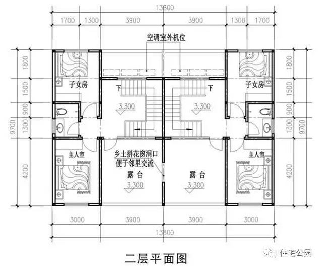 2套實(shí)用的雙拼別墅，7米面寬怎樣布局？