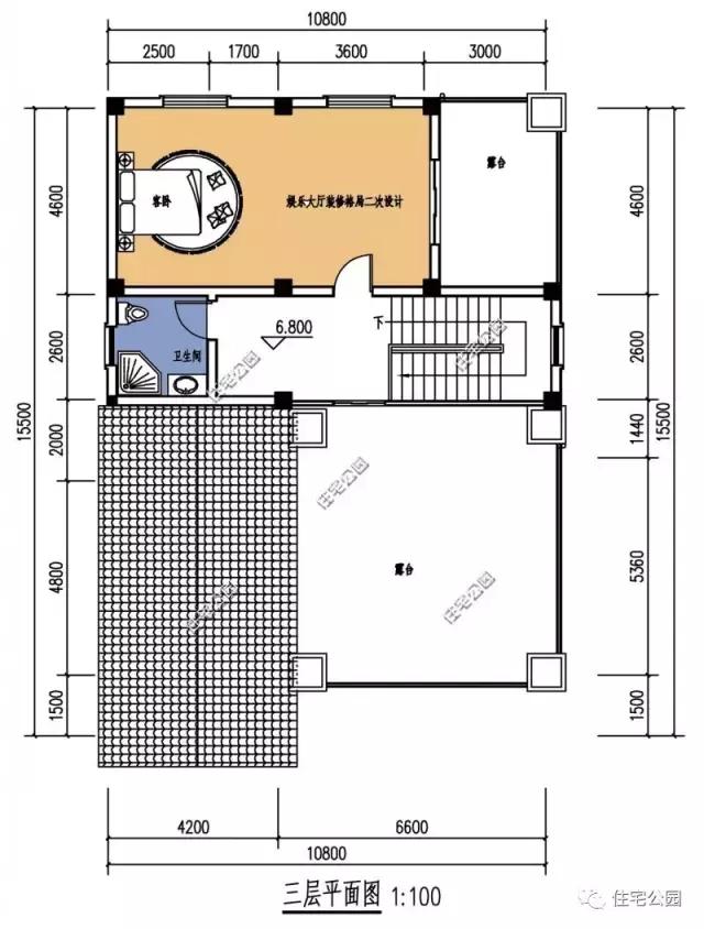10X15米3層農村別墅設計，6室2廳，27萬造好，含全圖！