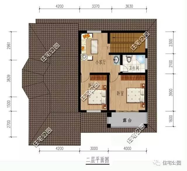 2層農村別墅11X11米，簡潔通透布局好！