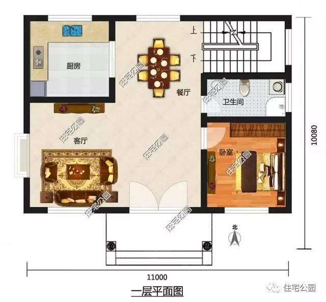 農(nóng)村2層11X10米別墅，經(jīng)典大氣造價低，全圖！