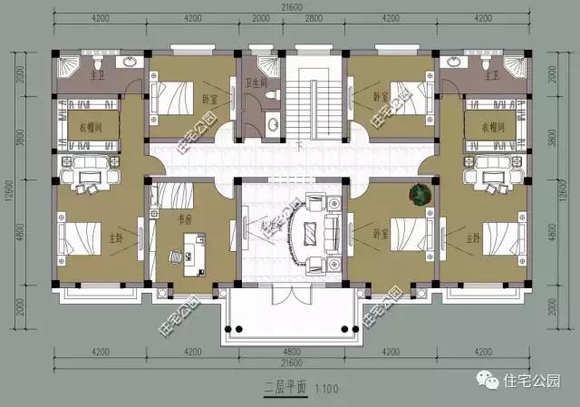2層農村別墅21X12米，布局實用滿足三代人生活。全圖！！