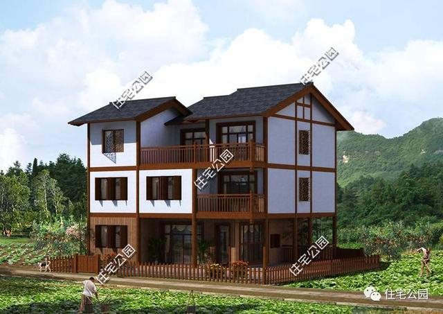 農(nóng)村風(fēng)景好，自建3層12X10米觀景別墅，在家就能掙錢！