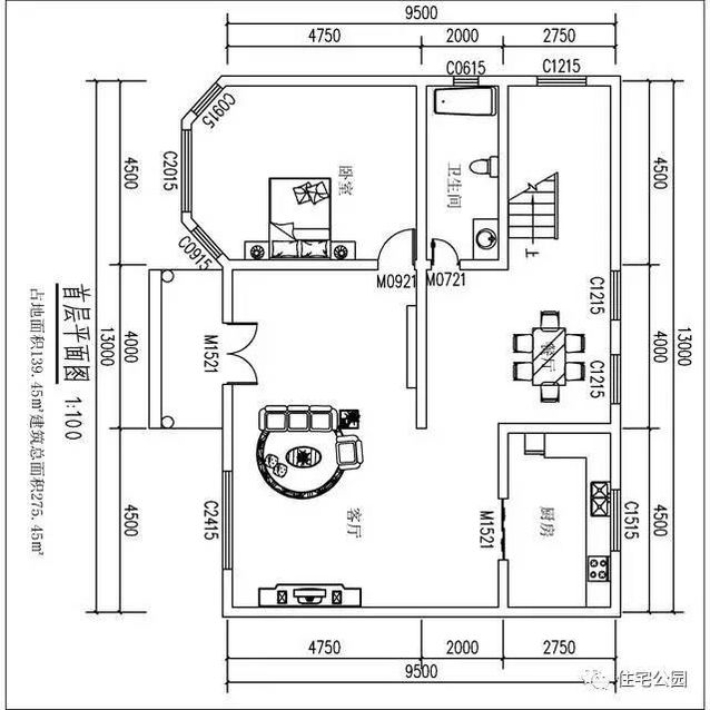 9.5X13米農村二層別墅，實拍戶型，23萬建成！