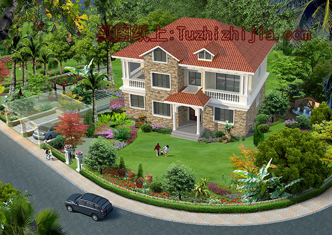 二層四間樓房設計圖及效果圖片大全,帶露臺,外觀時尚