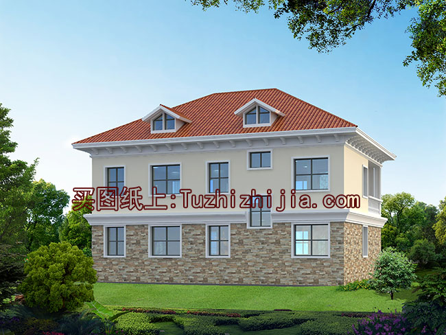 二層四間樓房設計圖及效果圖片大全,帶露臺,外觀時尚