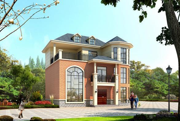 有錢一定要建套這樣的別墅，帶落地窗復式三層圓你別墅夢！