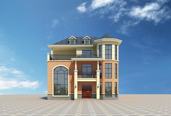 有錢一定要建套這樣的別墅，帶落地窗復式三層圓你別墅夢！