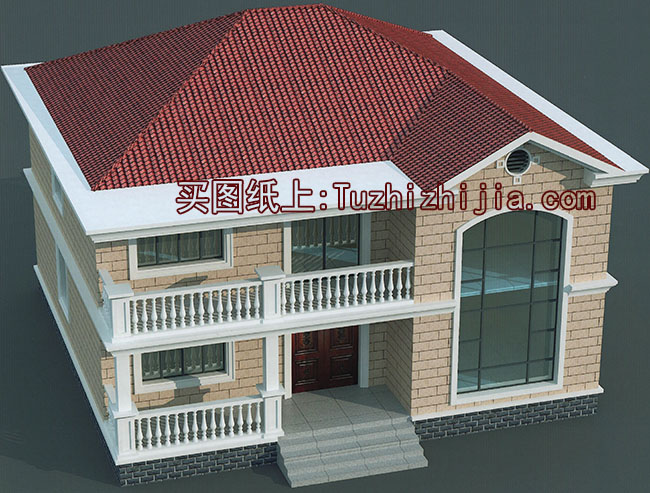 二層新農(nóng)村自建房設(shè)計圖，帶外觀效果圖