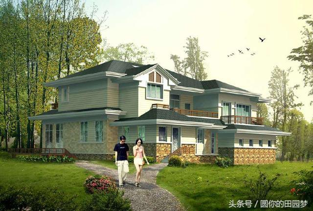 斜屋面二層獨棟別墅 造型簡潔漂亮空間布局合理