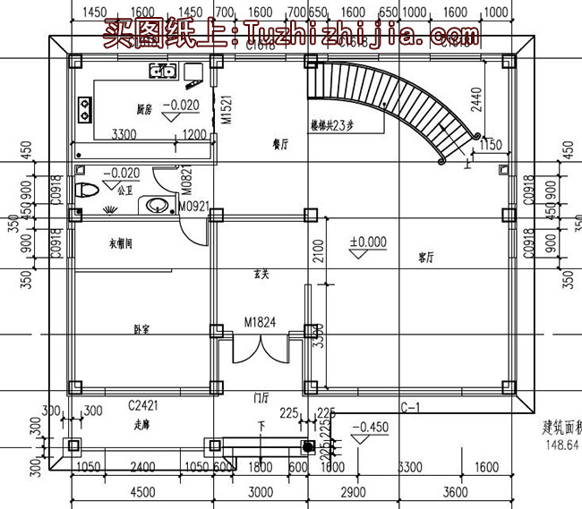 簡單的復式住宅設計圖,客廳挑高,帶外觀效果圖片