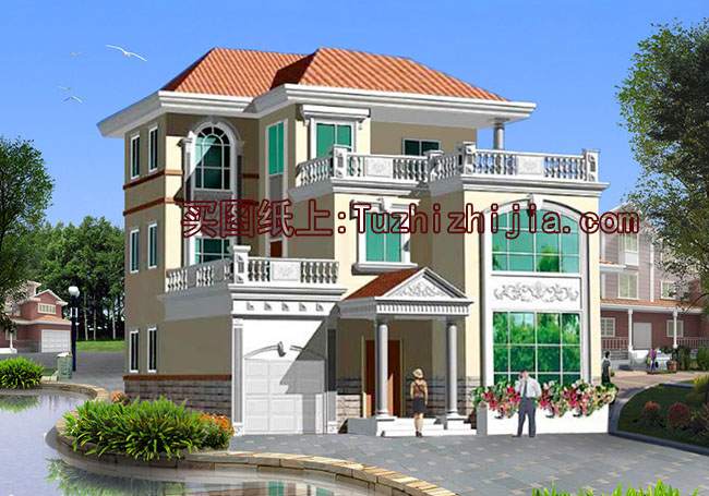 農(nóng)村三層帶車庫、帶露臺(tái)別墅設(shè)計(jì)圖，經(jīng)典自建別墅設(shè)計(jì)方案