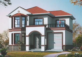 新農(nóng)村二層住宅設(shè)計(jì)圖外觀素凈，精致，115平方米