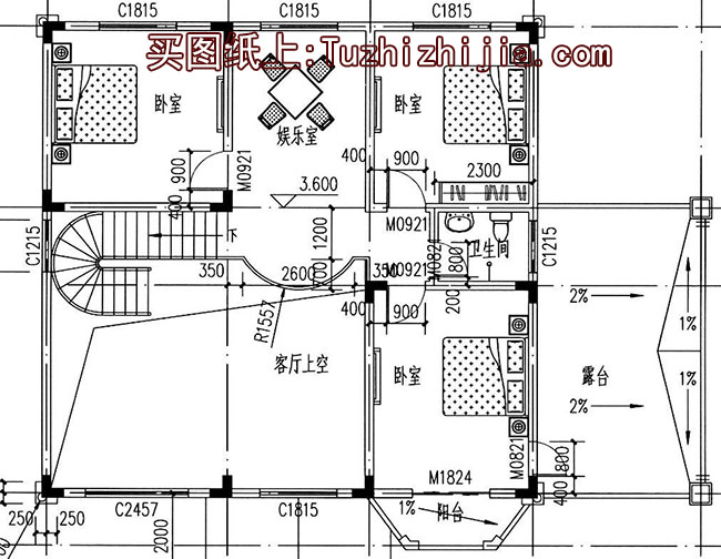 樓中樓客廳挑高二層別墅設(shè)計(jì)圖，復(fù)式別墅方案推薦