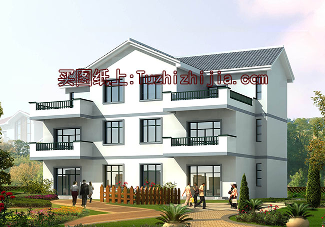 兄弟雙拼農村三層自建房設計圖,帶外觀效果圖