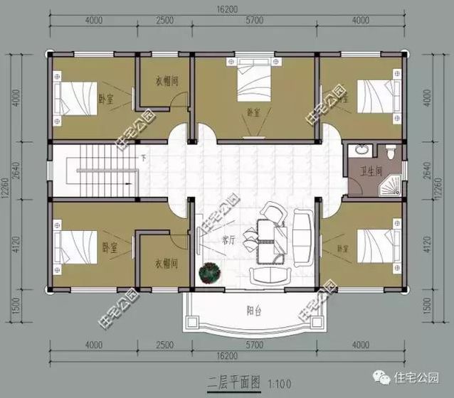 16X12米農(nóng)村別墅，８室２廳，經(jīng)濟(jì)實用