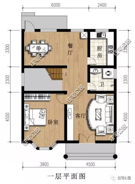 8.4X10.1米農村別墅戶型，弧形采光窗、5臥室