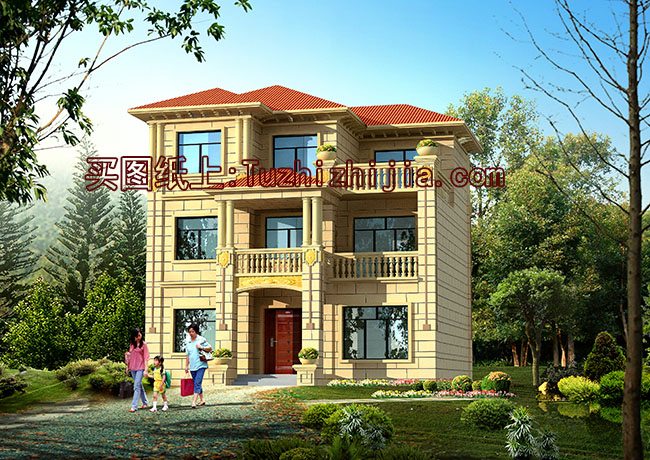 經典的農村三層小樓房設計圖,外觀圖片時尚、精致