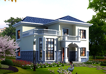 150平農村二層復式別墅房屋設計方案圖,帶外觀效果圖片