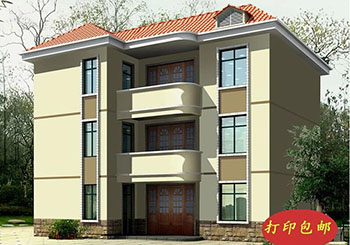 120平三層三間別墅房屋設計圖，外觀簡單、大氣