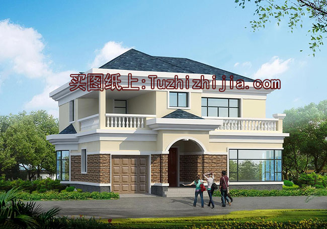 帶車庫二層165平別墅房屋設計圖，含效果圖