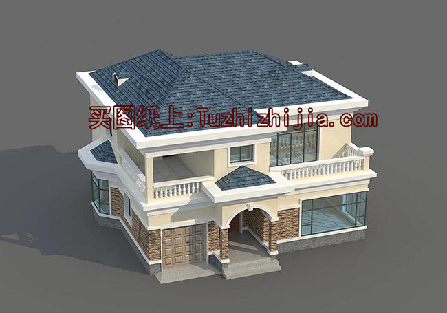 帶車庫二層165平別墅房屋設計圖，含效果圖