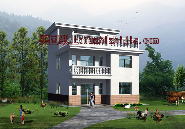 預(yù)算10萬(wàn)的簡(jiǎn)單二層半別墅房屋設(shè)計(jì)圖,外觀簡(jiǎn)單,造價(jià)低