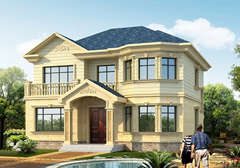 別致美觀的簡(jiǎn)歐二層別墅房屋設(shè)計(jì)圖，含外觀效果圖