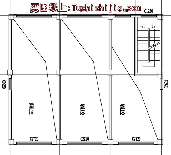 帶商鋪挑高的三層別墅房屋設計圖，商鋪挑高，層高比較高
