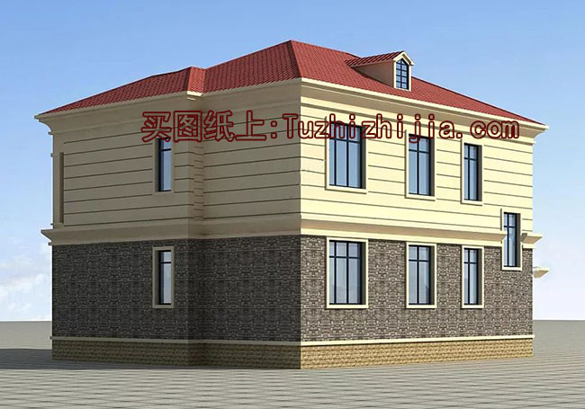 130平氣派美觀的二層別墅房屋設計圖,含效果圖