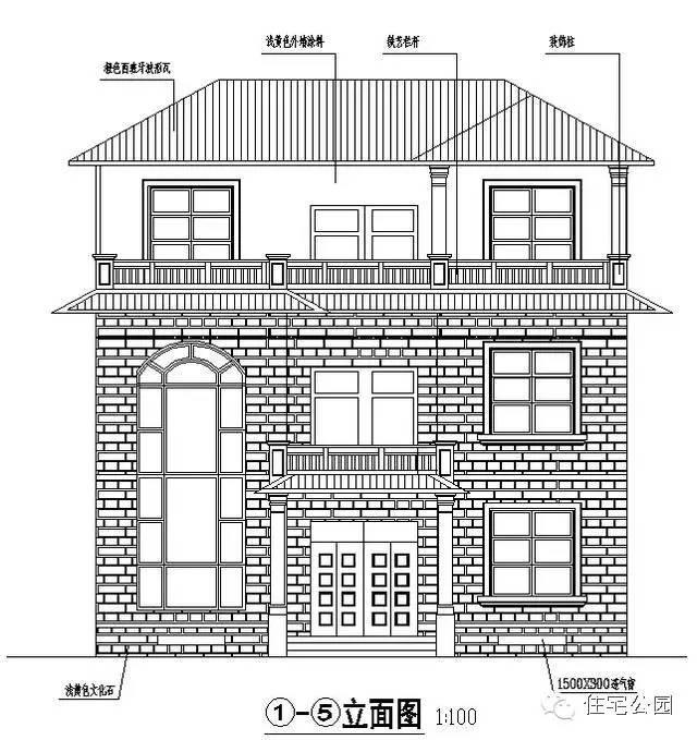 三層別墅設計圖，戶型合理，很適合生活，含全部施工圖！