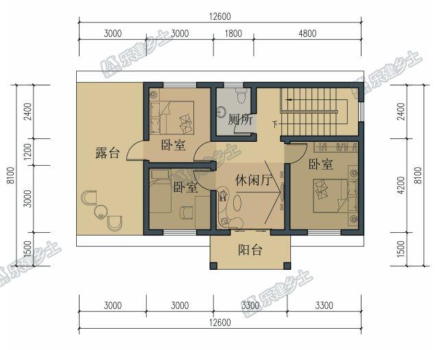 二層農(nóng)村小洋樓設(shè)計圖，功能齊全，造型美觀！