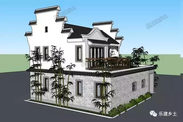 中式徽派二層房屋小院設計，戶型合理，蓋好后讓人羨慕不已！