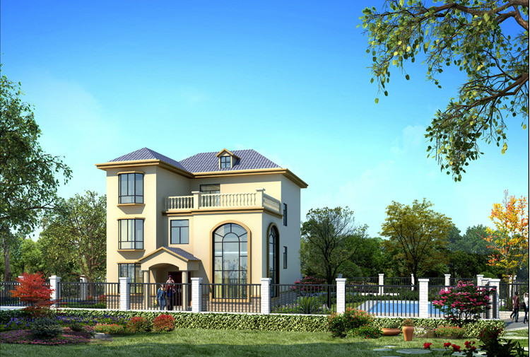 經(jīng)典歐式別墅設(shè)計(jì)，客廳挑空，建好后倍漂亮！