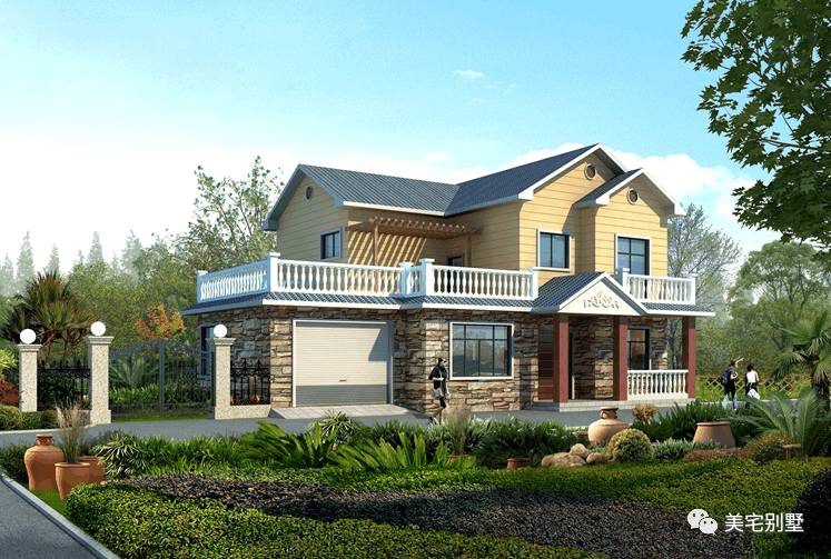 美式田園別墅設計圖大全，造價低，回村里建一棟，安享晚年！