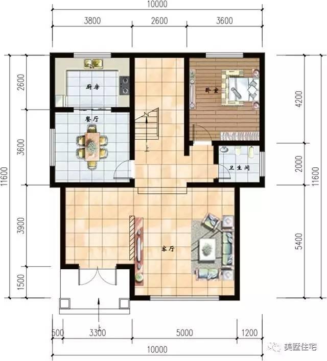 農村自建房，大客廳戶型符合農村習慣，主體23萬！