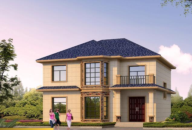 二層農村小別墅，帶堂屋、中空客氣，農村就要這樣建！