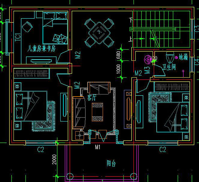 新農(nóng)村二層小別墅全套設計圖紙（含外觀效果圖）