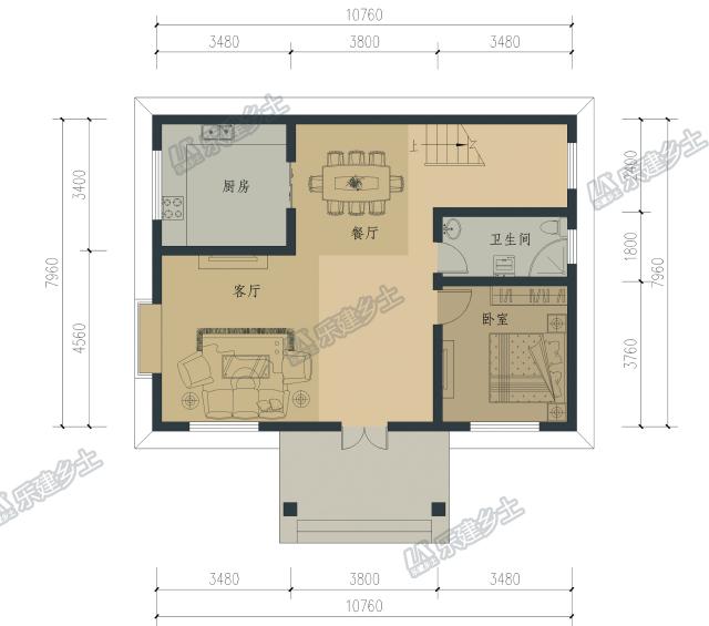 二層小洋樓設計方案，鮮快明亮的用色，簡單大方的外形！